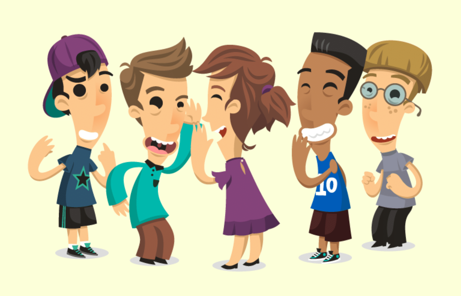 Kids playing the broken telephone game
